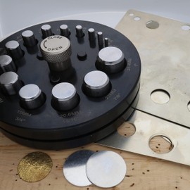 The Beadsmith Steel Circle Disc Cutter Set – 14 Punches and Die Cuts 1/8” – 1” Diameters – Cuts Soft Metals Up to 14 Gauge – Tool for Cutting Accurate Round Metal Discs or Coins from Sheet Metal