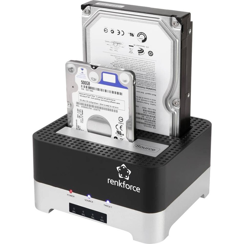 Renkforce RF-DOCKING-02 USB-A (USB 3.0) SATA 6 Gb/s 2 Port