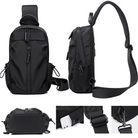 TELOSPORTS Lightweight Shoulder Crossbody Bag with USB Interface - Perfect Hiking Daypacks for men or women
