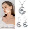 Mushroom Earrings 925 Sterling Silver Celtic Knot Crescent Moon Dangle
