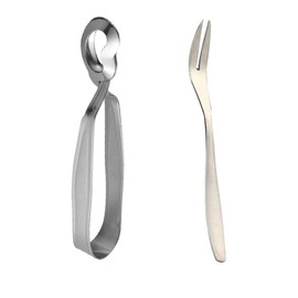 UPKOCH 2pcs Snail Tong Snail Fork Stainless Steel Mini Kitchen Tongs for Cooking and Restaurant Serving