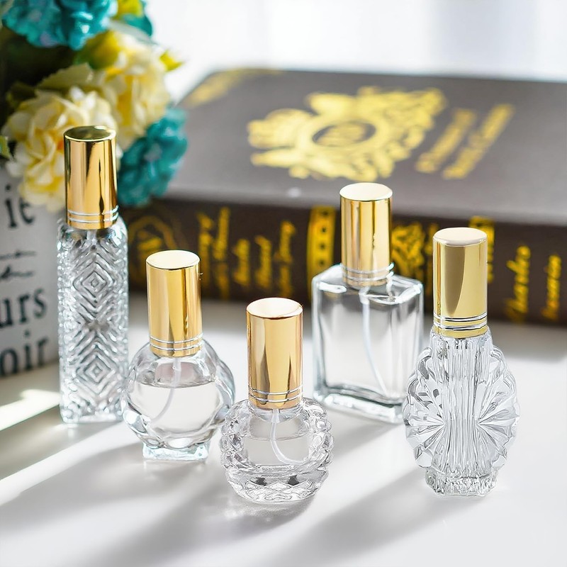 H&D HYALINE & DORA Vintage Glass Perfume Bottles Empty Refillable