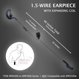ProMaxPower - Auriculares in-Ear para Motorola APX1000 DP3600 XiRP8260 XPR6000 (2 Canales)