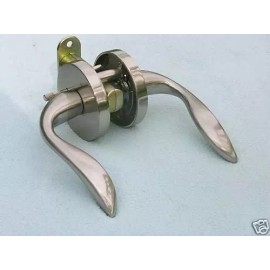 Cabria privacy. passage door lever lock knob- brush nickel or antique brass