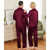 SWOMOG Couples Satin Pajamas Set Mens Matching Silk Long Sleeve
