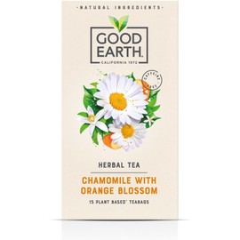Good Earth Tea Co. Chamomile with Orange Blossom Tea Bags - Naturally Caffeine-Free Soothing Chamomile Tea Infusion with Orange Blossom - 15 Biodegradable Herbal Tea Bags