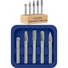 Carbide Burr Set 1/4" Shank 5PCS XL w/ Wood Base