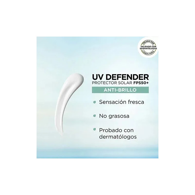 L'oréal Paris Protector Solar Uv Defender Anti-fotoenvejecimiento Anti Brillo Fps50