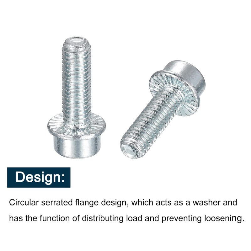 sourcing map M8x25mm Flanged Socket Head Cap Screws, 20pcs 8.8