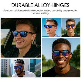 Kozyard Sunglasses for Men and Women, Mirrored HD Lenses, Lightweight Frame for Driving, Travel, Outdoor Sports, Fashion Style