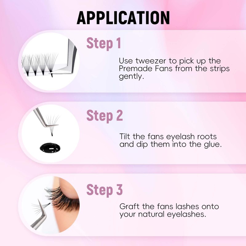 FADLASH Premade Fans Eyelash Extensions 10D 0.07 Volume Lash Fans