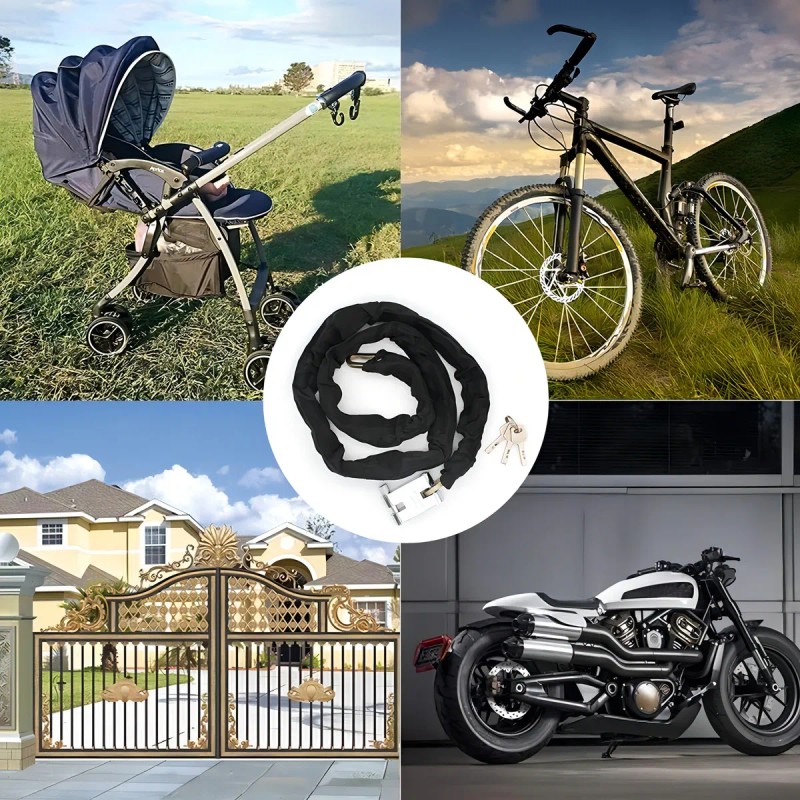 1.2 M Candado De Cadena Antirrobo Para Bicicleta Y Moto