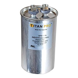 TITAN PRO TRCFD505 50/60 HZ, Dual Run Cap, Capacitor, Motor Run, ROHS Compliant, NO-PCB, 50+5MFD / 5%, 370/440 VAC