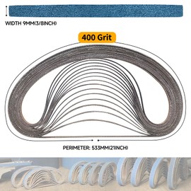 Sanding Belt 9 x 533 mm, 30PCS Belt Sander Sanding Belts 400 Grit for Polishing Metal, Wood