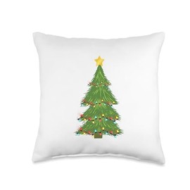 christmas Pjs depot Tree Lights Perfect Christmas Party Tee Pajamas Throw Pillow, 16x16, Multicolor