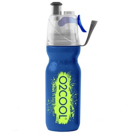 O2COOL Arcticsqueeze Mist 'N Sip Squeeze 20 oz, 2-in-1 Mist ‘N Sip Function Water Bottle, Misting Water Bottle, No Leak Water Bottle (Blue)