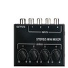 Daiilg 4 Channels Passive Stereo Mixer Mini Audio Mixer Portable