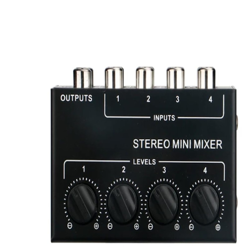 Daiilg 4 Channels Passive Stereo Mixer Mini Audio Mixer Portable