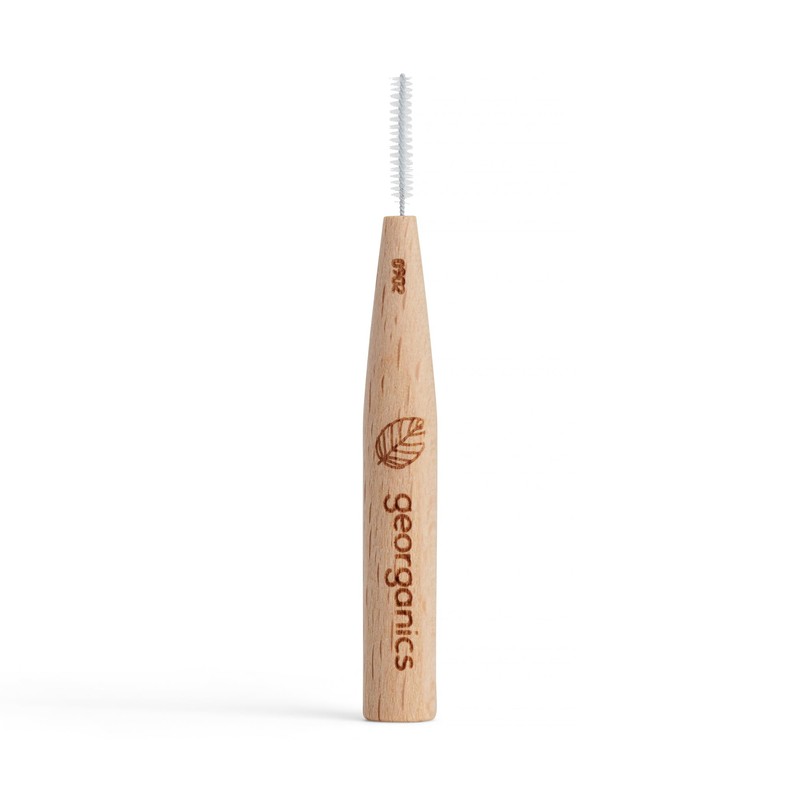 Georganics Beechwood Interdental Brushes ISO 2 (0.5mm) - Naturel and