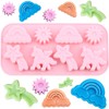 EPYHREHM 8 Cavity Winged Unicorn Themed Silicone Molds Rainbow Sun