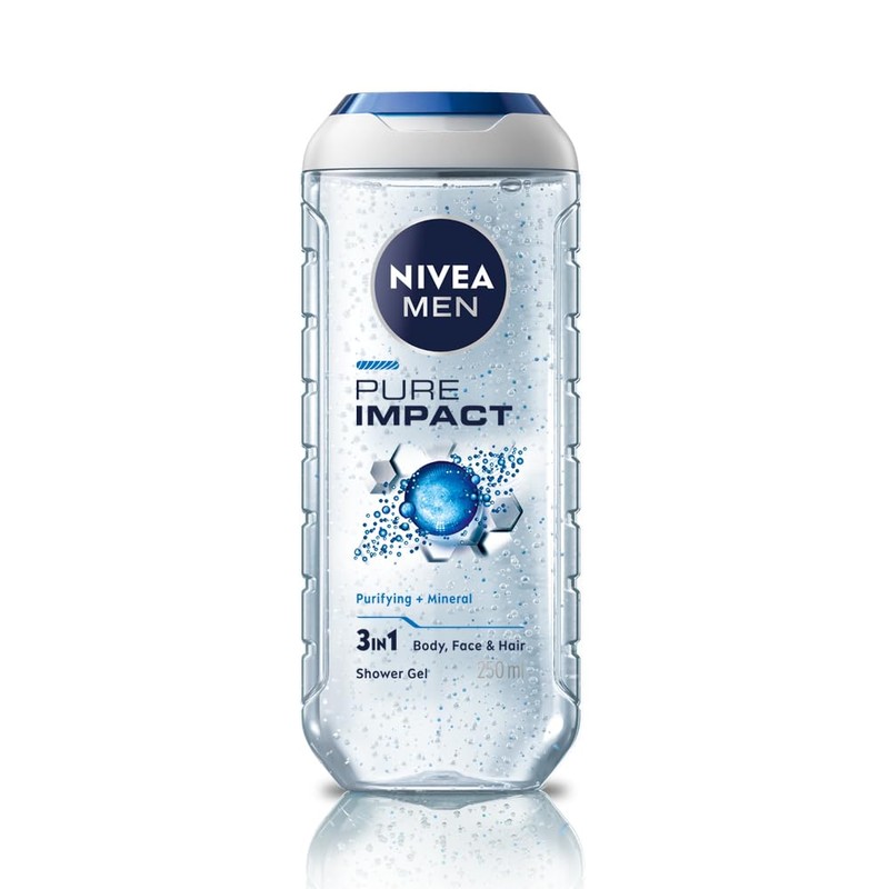 Nivea Pure Impact Shower Gel for Men, 250ml