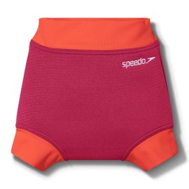 Speedo Girls Learn to Swim Nappy Cover Baby and Toddler Swim Nappy, Cherry Pink/Coral, 3-6 M