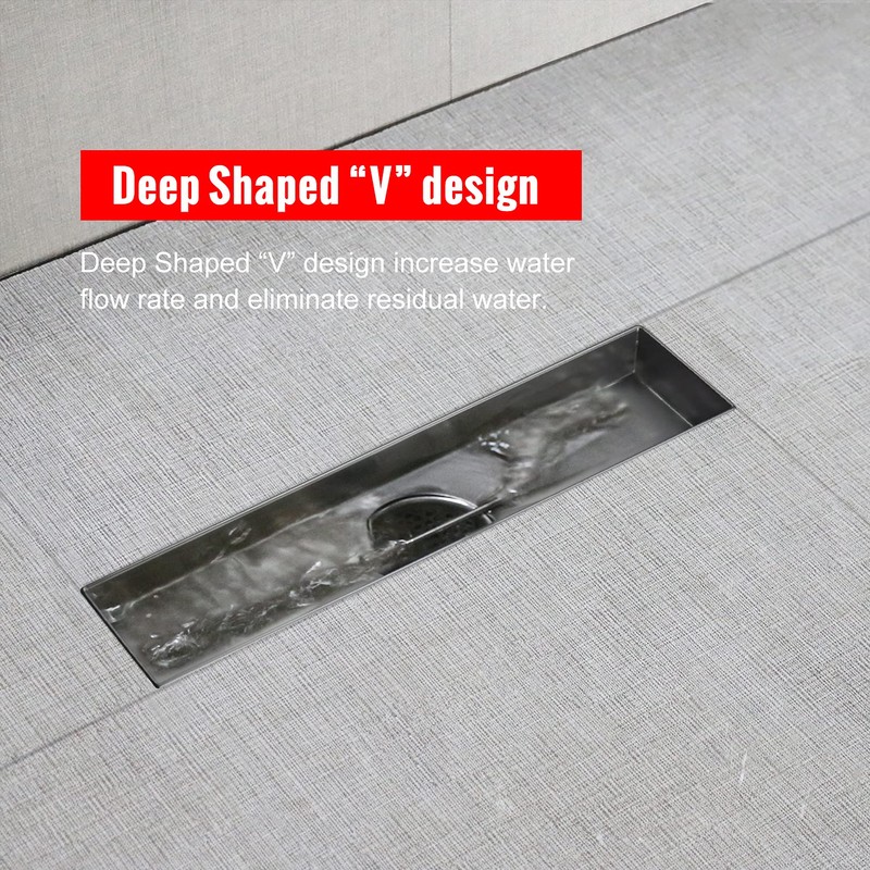 SaniteModar Linear Shower Drain 12 inch with Removable Square Hole