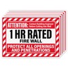 Anobell 1 Hour Fire Wall Sign, 10 x 14 Inch