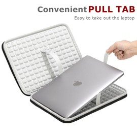 Ginsco 2025 New Laptop Case for MacBook Air 13-inch, Hard Shell Laptop Case Computer Sleeve Bag with Protective Padings, Travel Carrying Case with Ergonomic Handle Back Luggage Strap