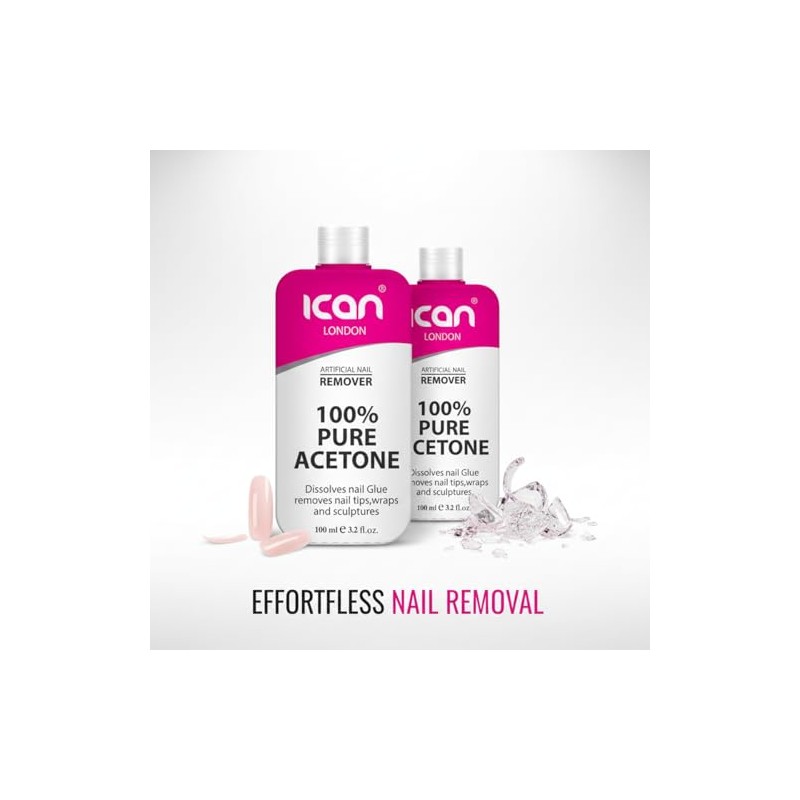Ican London 100% Pure Acetone Nail Polish Remover UV GEL