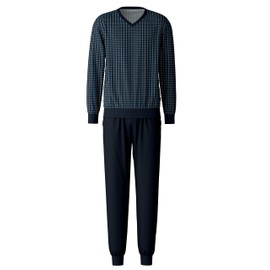 CALIDA Cotton Special Men's Cuffed Pyjamas 100% Cotton, Danube Blue