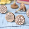 Indian Shelf 6 Pieces Wooden Cabinet Knobs- Wooden Pulls- Boho
