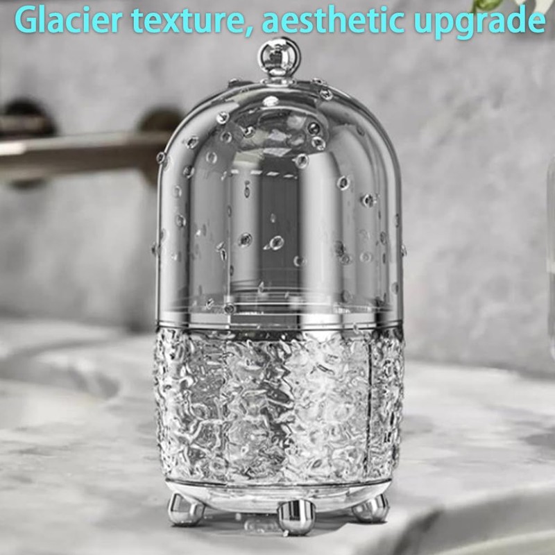 Dust-Proof Makeup Brush Holder,360° Rotating Makeup Organizer,5 Slot Makeup Brushes