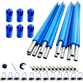 MSSVIGING Universal Trampoline Replacement Enclosure Poles Come with Enclosure Pole Connecters, Screws and Bolts, Pole Caps, Trampoline Poles Fits 6 Straight Poles Trampoline Frame