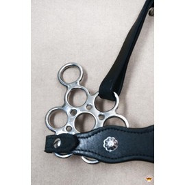 HILASON Western Horse Hackamore Bit in Stainless Steel with Leather Cover
