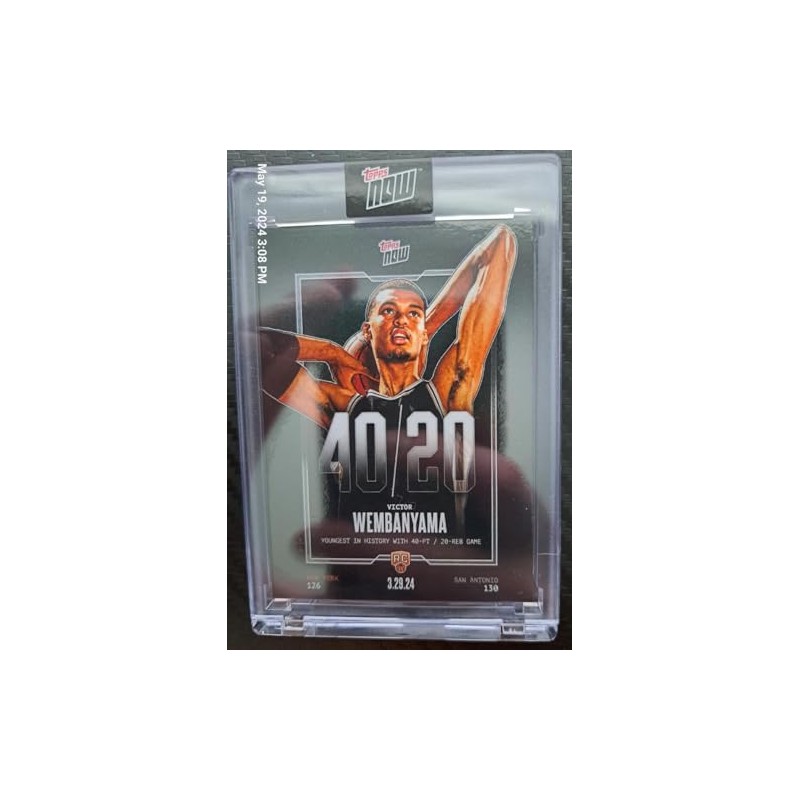 VICTOR WEMBANYAMA RC 2023-24 Topps NOW 40/20#5 ROOKIE MT-MT+ Encased