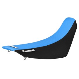 Enjoy Mfg 1995 - 2007 KAWASAKI KDX 200/220 seat cover  BLACK/LIGHT BLUE standard #85 LOGO
