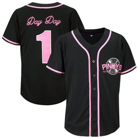 Men's Pinky's Next Friday Movie Baseball Jersey Day Day CD Store Sports Fan Hip Hop Jerseys Stitched (XL, Black)