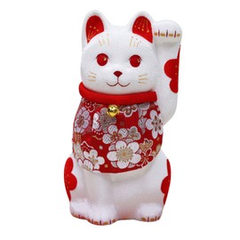 Osaka Choseido Maneki Neko Figurine, Crepe, Keiju, Good Luck Goods, Original Wooden Bill Included