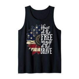 American Flag Patriot home of the free because of the brave Tank Top