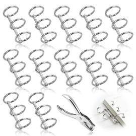 cersaty Pack of 12 3 Ring Binders, Reusable Book Rings with 1 Hole Pliers for Office, School, Home, Family, DIY Scrapbook, Album, Notebook, Index Cards