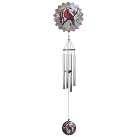 ICE ARMOR 40" Long Red Cardinal Ripple Illusion Wind Chime Statue Sculpture Ornament Decoration Home/Room Decor Ideas for Housewarming, Holidays and Birthdays Great Collectible