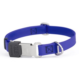 Randstark Biothane Waterproof Durable Dog Collar with Herm Sprenger - Quick Release ClicLock Buckle - Fits Medium and Large Dogs - Made in USA (Blueberry Royal, W 3/4" x L 12"-19")