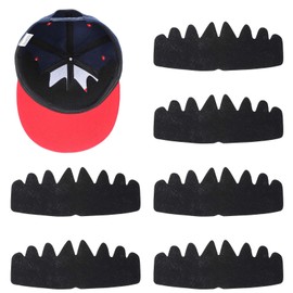 Tyqour 6Pcs Black Baseball Caps Inserts Shapers, Flexible Card Hat Inner Support Bump Cap Holder, Reusable Cap Fitter Inserts Felt Hat Sweat Inner Liner for Fitted Ball Sports Hats