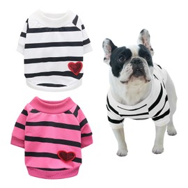 UBSIUH 2 Pieces Of Dog Clothes, Pet Dressing Supplies, Soft Pet Clothing, Small Dog T-Shirts, Spring And Summer Pet Clothes.