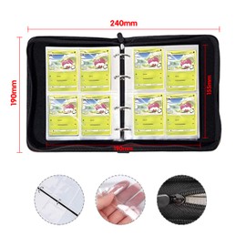 Extalas Playmat for One Piece Card Game for Two Players, 24x24 inches, with 4-Pocket Card Binder Set and 400+ Card Capacity (Black)