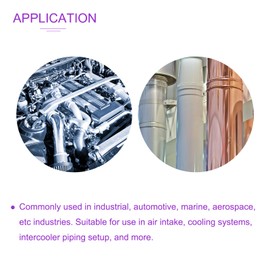 DMiotech 2Pack (51mm/2" OD x 46mm ID) 6061 Aluminum Hose Joiner 4" Length Intercooler Pipe Connector Air Intake Tube with Bead Roll