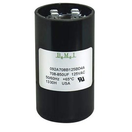 708-850 uF x 110/125 VAC - Mars 11028 Start Capacitor - BMI Replacement # 092A708B125BD4A - Made in The USA