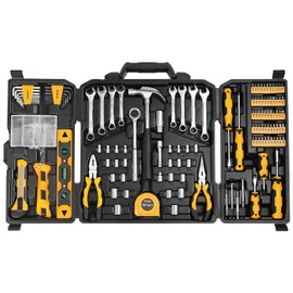 KREBS Mechanic Tool Kit 168 Piece General Household Hand Kit Set with Wrench Tool Set Portable Storage Case DIY Tool Kit Suitable for Home Auto Repair, Garage, DIY Project and Maintenance.