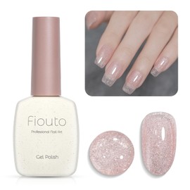 Fiouto Single Piece Sequin Sheer Color Gel Nail Transparent Transparent for Beginners Sheer Nail Nuance Nail Large Capacity 0.5 fl oz (15 ml) UV/LED Compatible (Sequin Sheer Color Gel 302)
